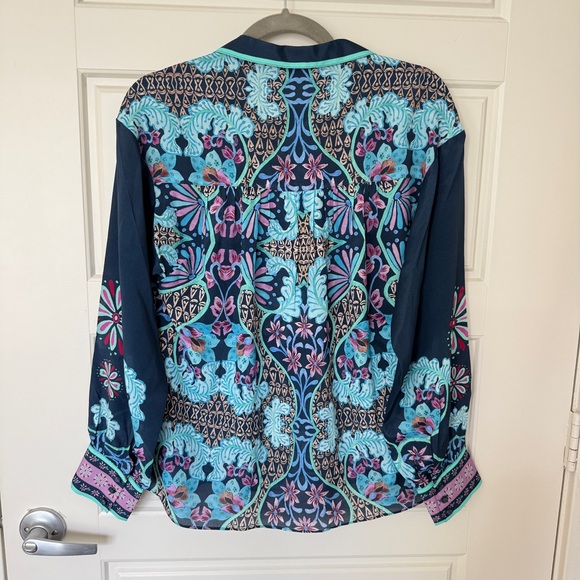 NWT Johnny Was Jade Amaya Blouse Women’s Small Silk blend in Leilana - Picture 8 of 9